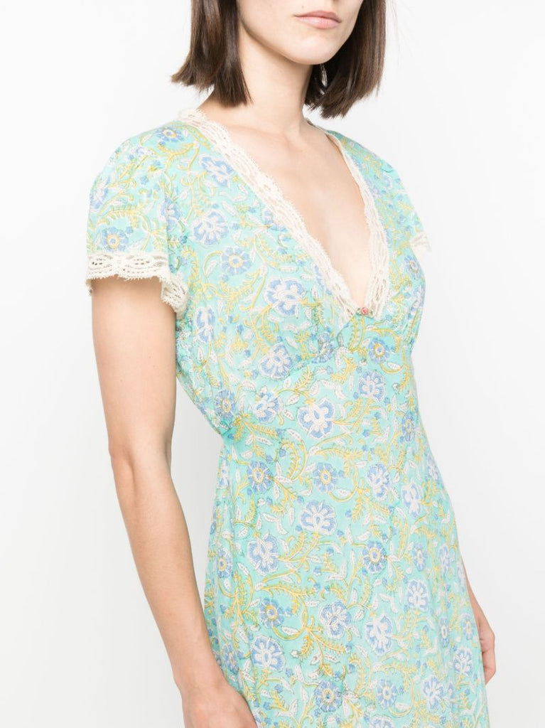 Green Clarice Floral-print Dress