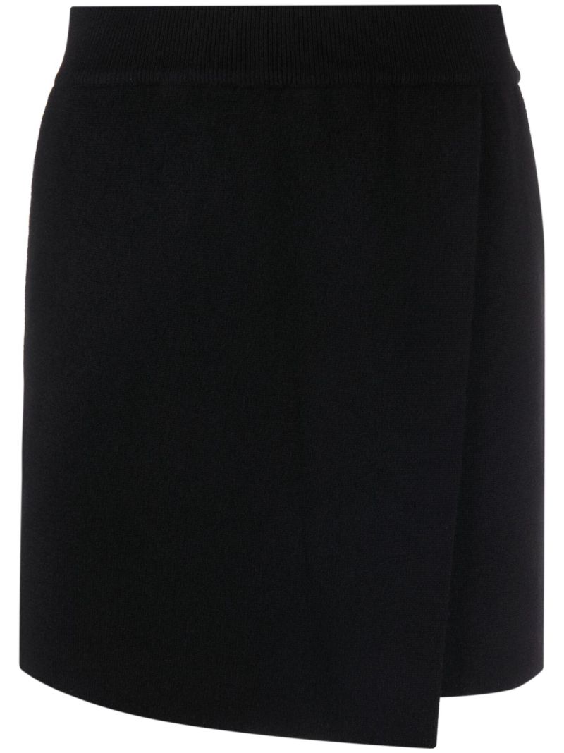 Black Josette Cashmere Wrap Mini Skirt