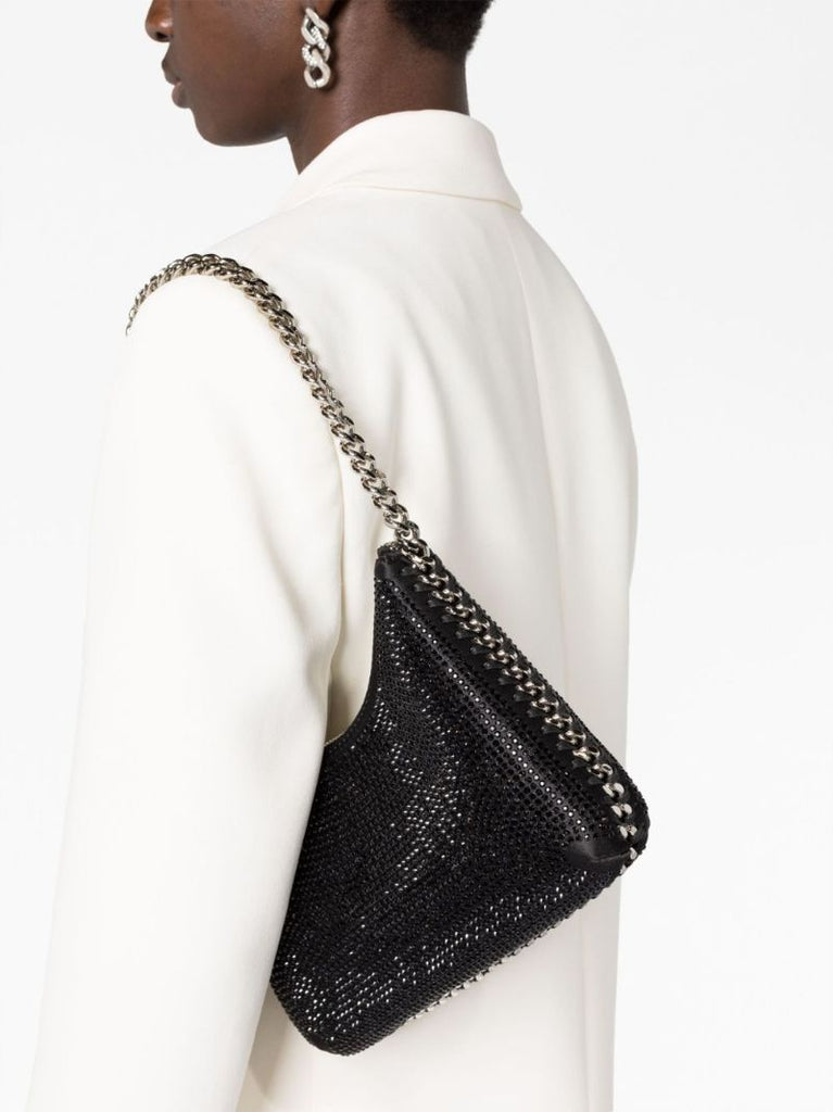 Black Falabella Zipped Shoulder Bag
