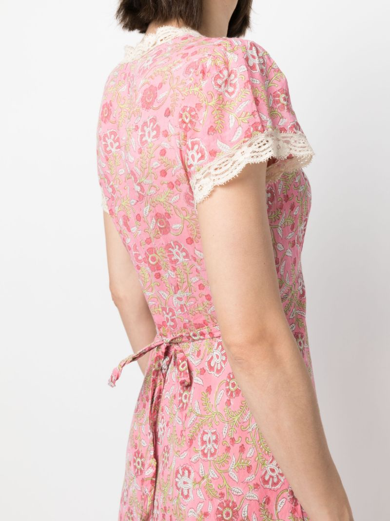 Pink Clarice Lace V-neck Dress