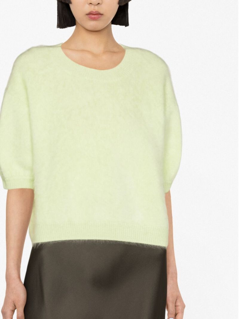 Green Juniper Short-sleeved Cashmere Sweater