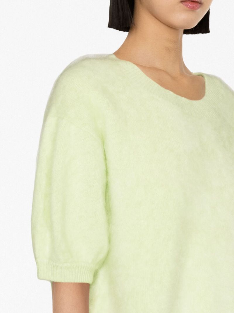Green Juniper Short-sleeved Cashmere Sweater