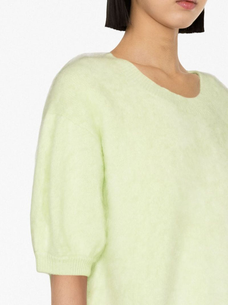 Green Juniper Short-sleeved Cashmere Sweater