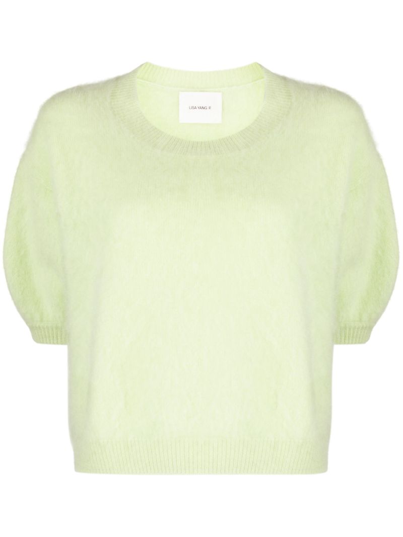 Green Juniper Short-sleeved Cashmere Sweater