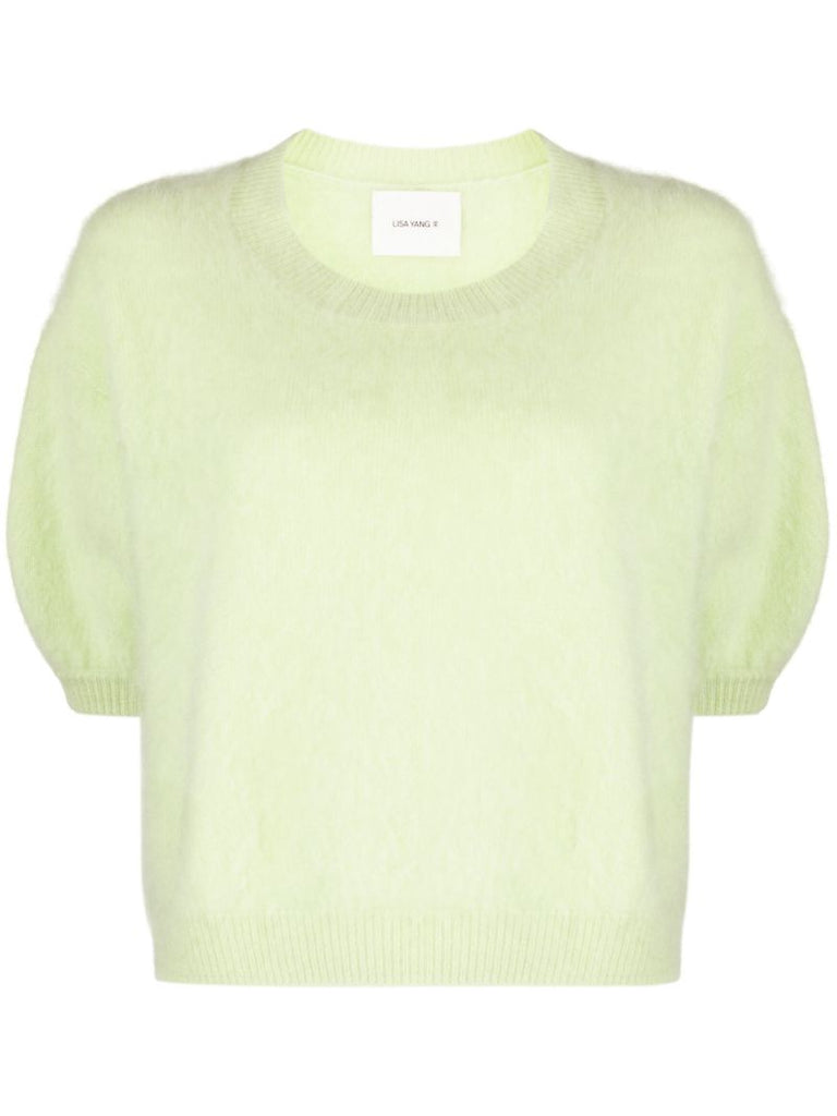 Green Juniper Short-sleeved Cashmere Sweater