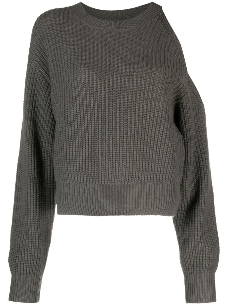 Green Leora Cut-out Cashmere Sweater