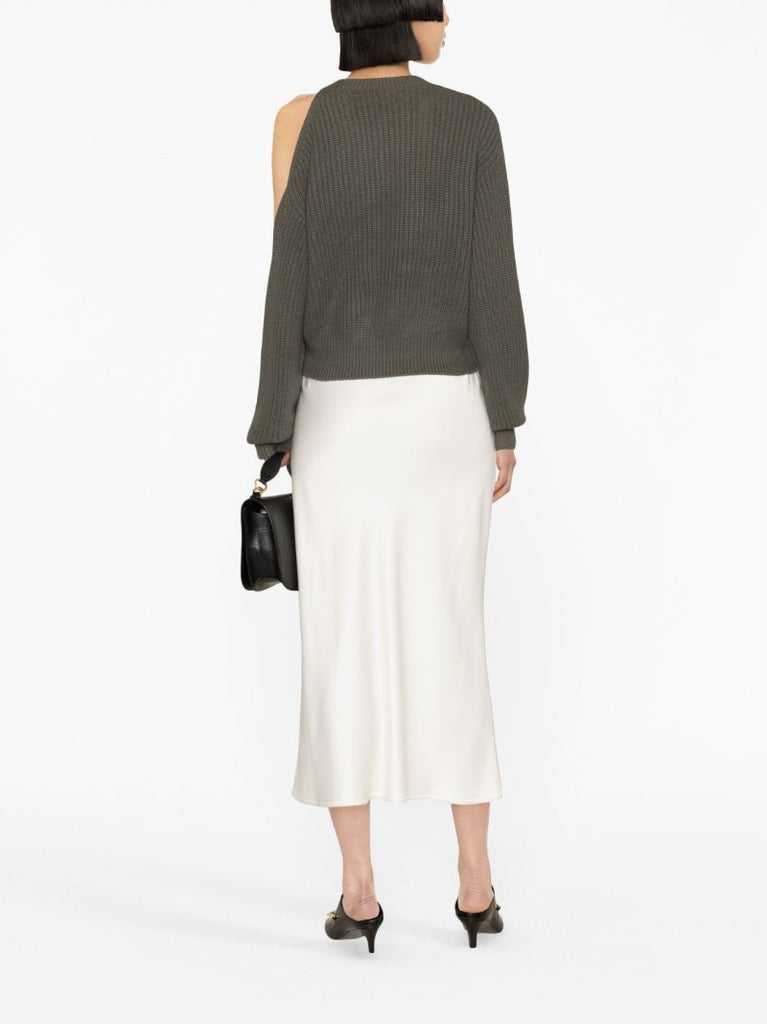 Green Leora Cut-out Cashmere Sweater