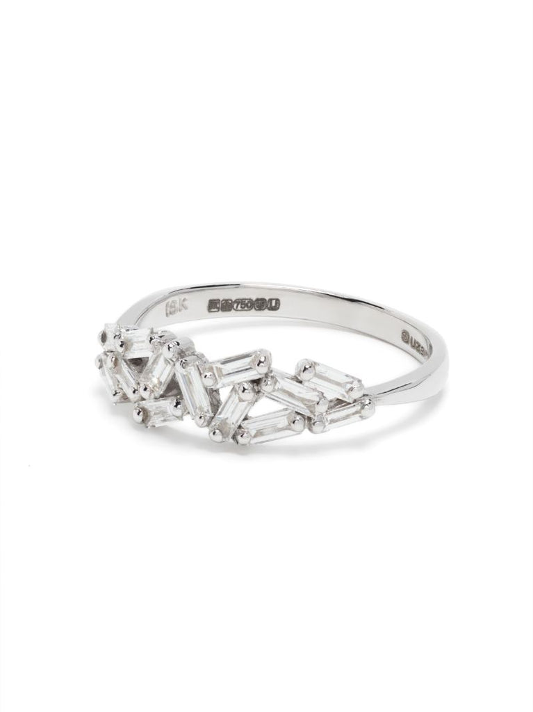 18k White Gold Cluster Diamond Ring