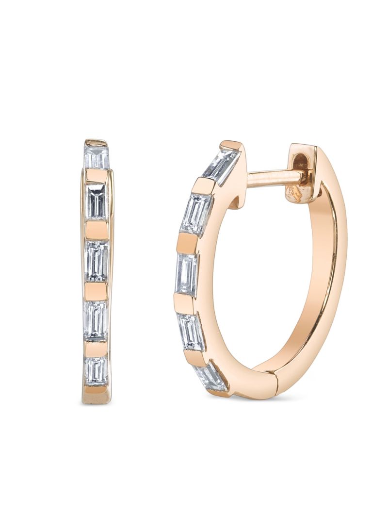 18k Rose Gold Diamond Earrings