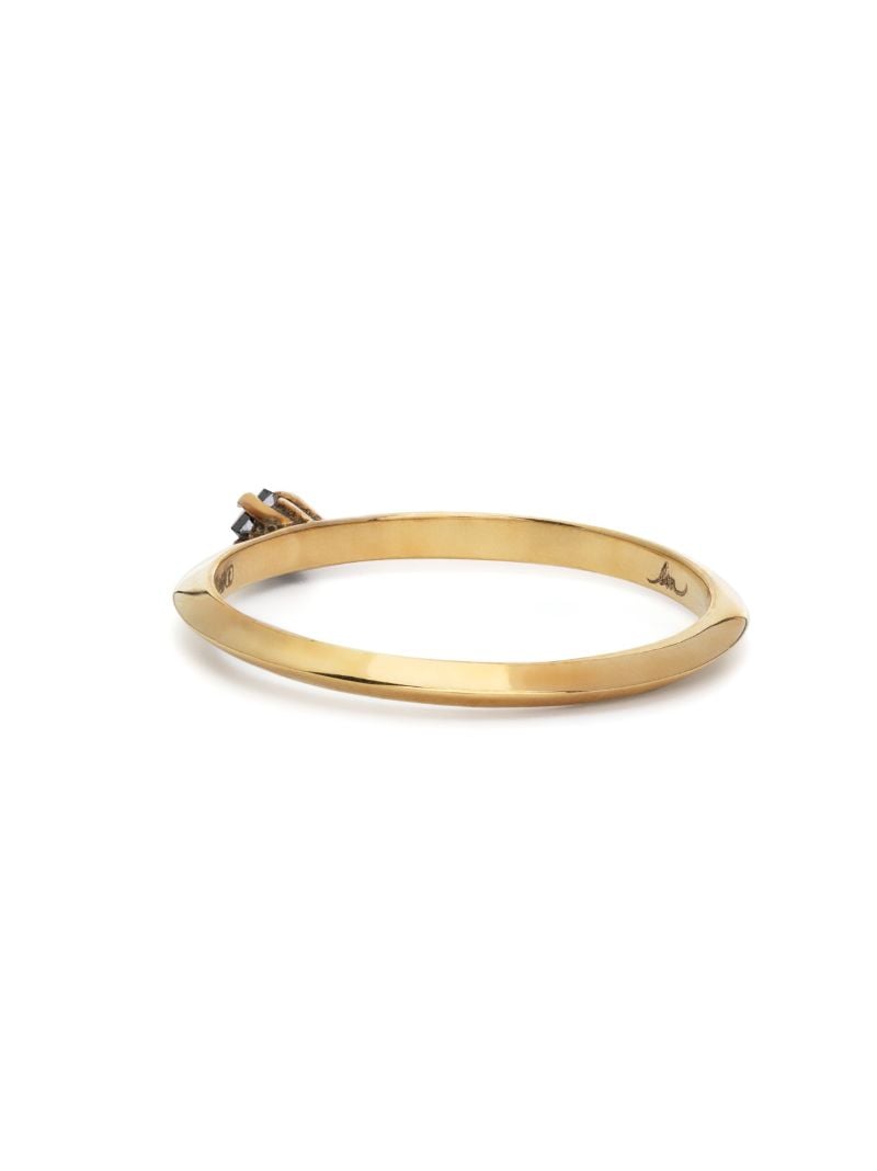 18k Yellow Gold Petite Knife Edge Diamond Ring