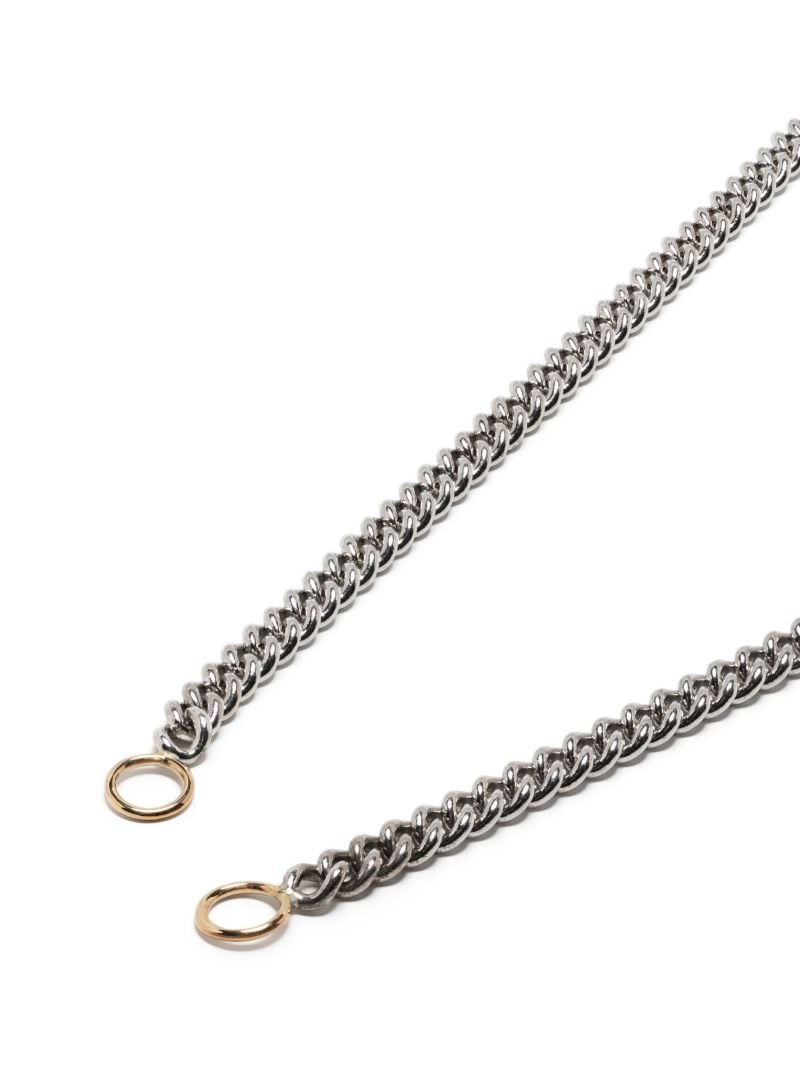 Sterling Silver and 14k Gold Heavy Curb Chain Necklace