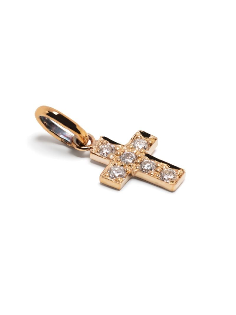 18k Rose Gold Cross Diamond Pendant