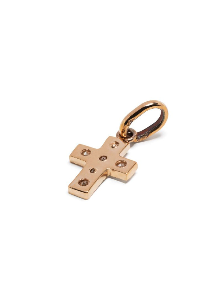 18k Rose Gold Cross Diamond Pendant