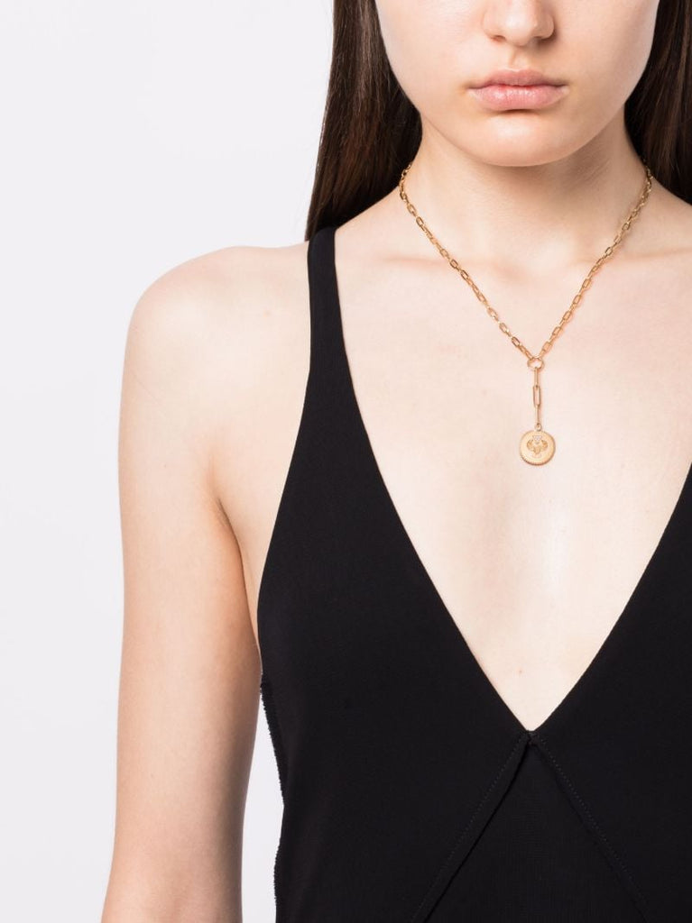Yellow Gold Baby Medallion Diamond Necklace