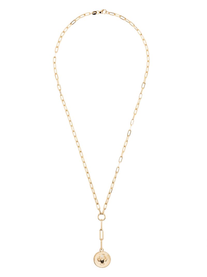 Yellow Gold Baby Medallion Diamond Necklace