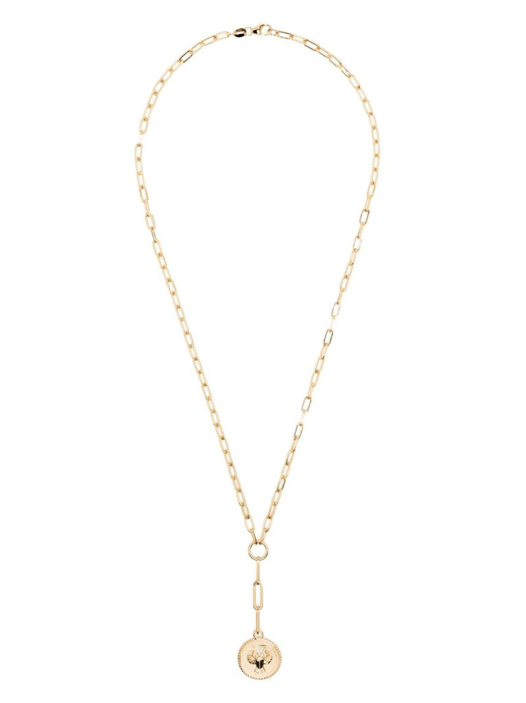Yellow Gold Baby Medallion Diamond Necklace