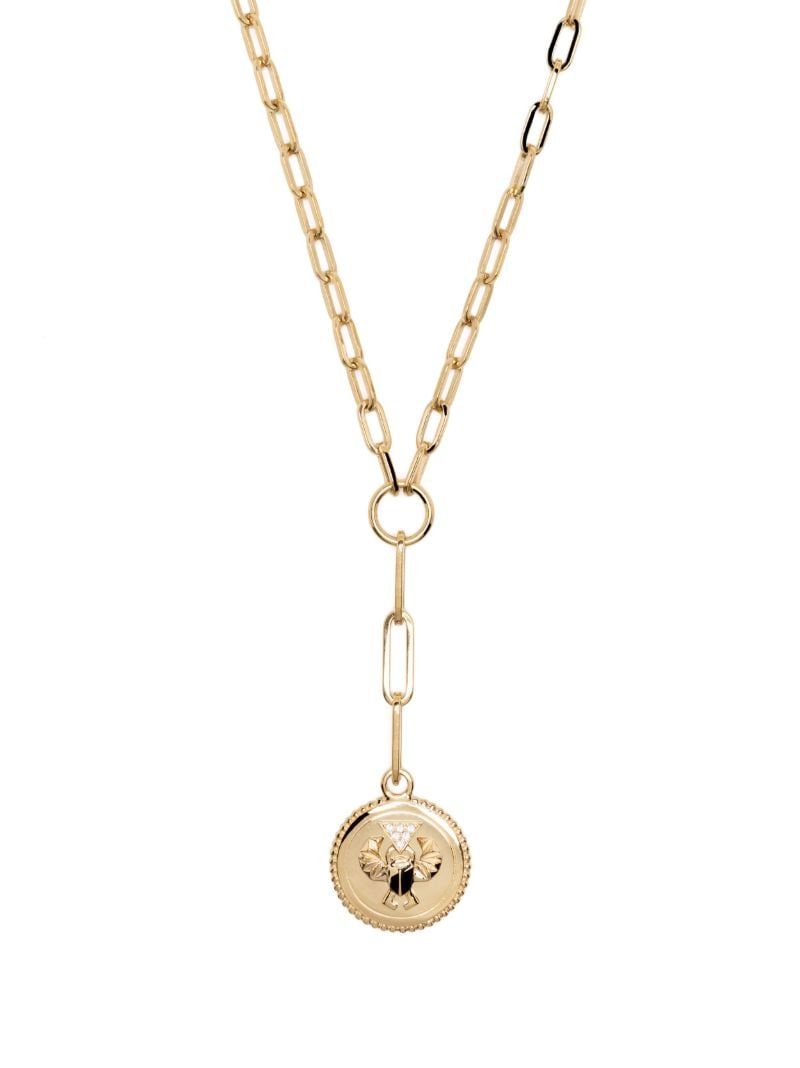 Yellow Gold Baby Medallion Diamond Necklace