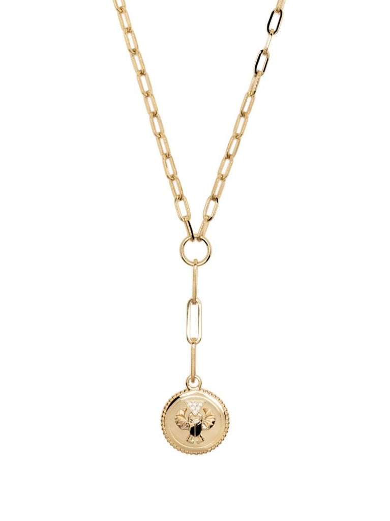 Yellow Gold Baby Medallion Diamond Necklace
