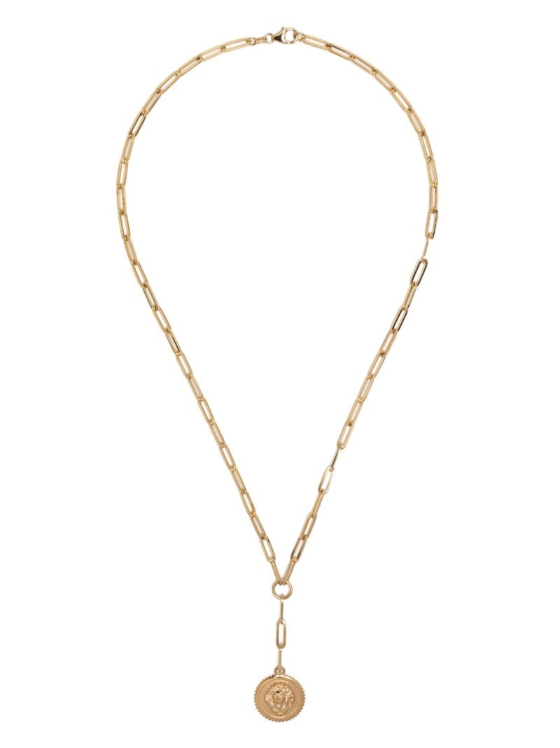 18k Yellow Gold Strength Baby Medallion Diamond Necklace