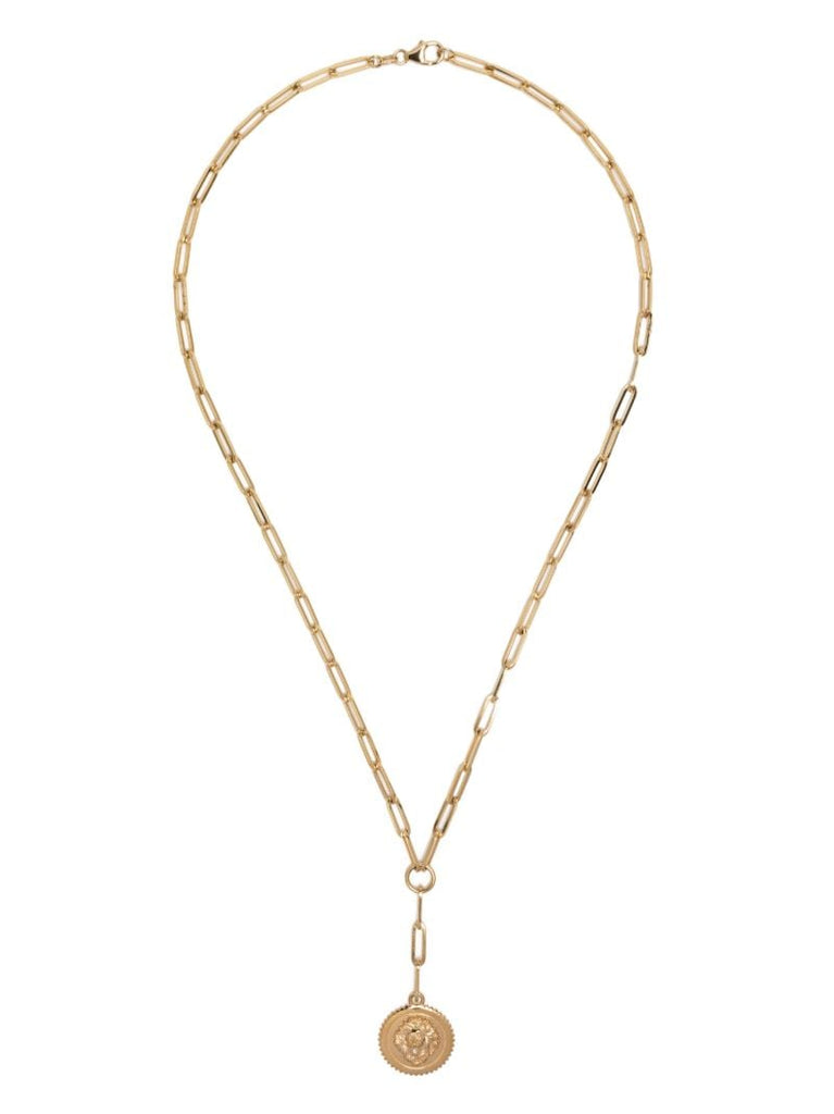 18k Yellow Gold Strength Baby Medallion Diamond Necklace