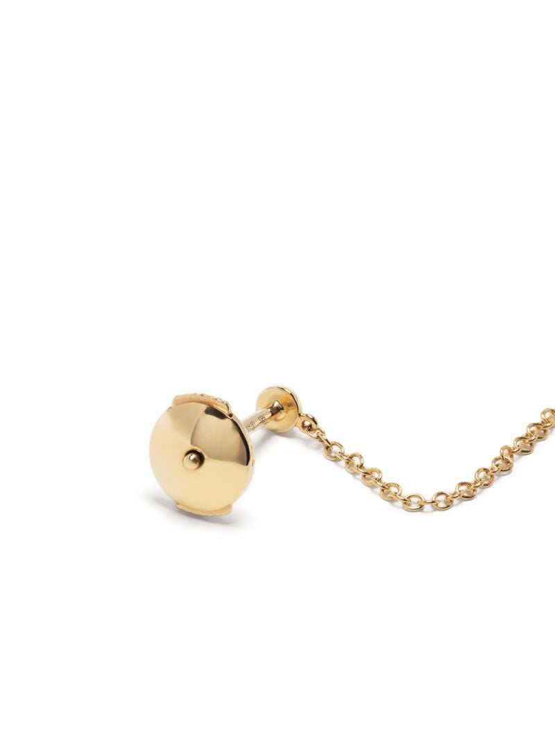 Yellow Gold Pearl Circle Drop Earrings