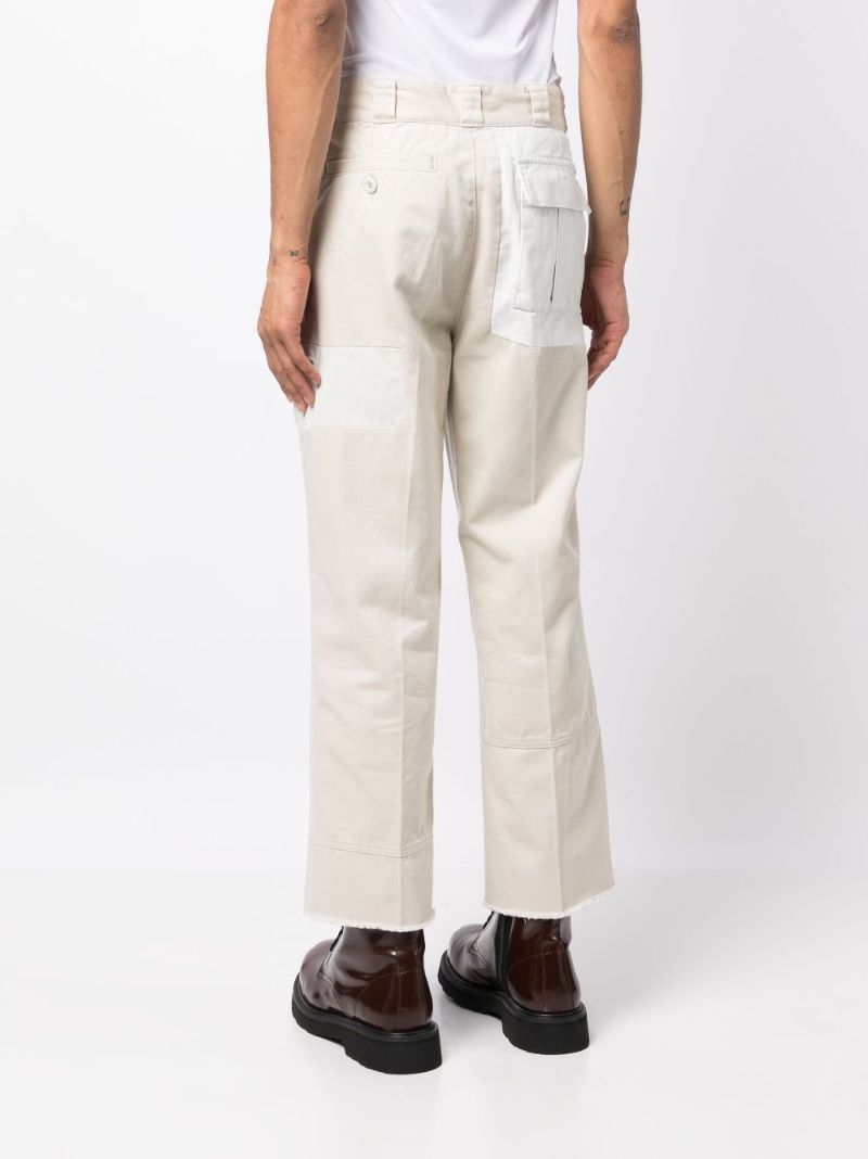 Grey Distressed Straight-leg Trousers