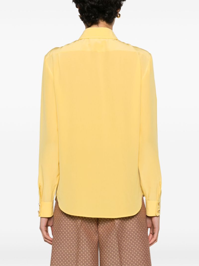 Yellow Long-sleeve Silk Shirt