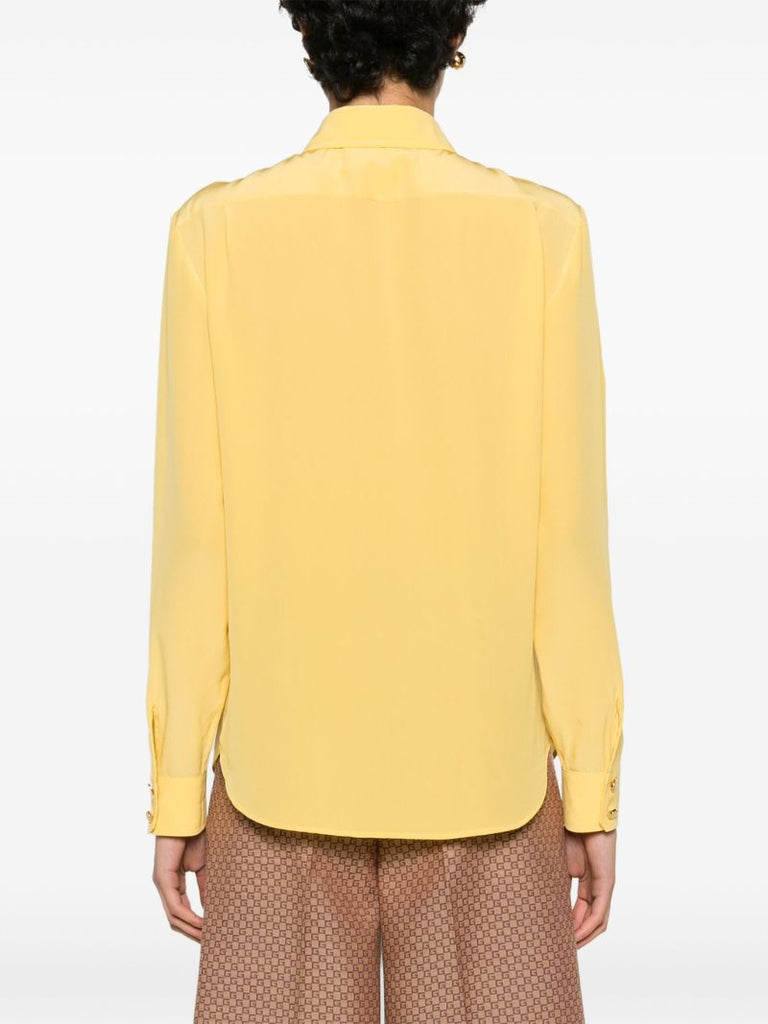 Yellow Long-sleeve Silk Shirt