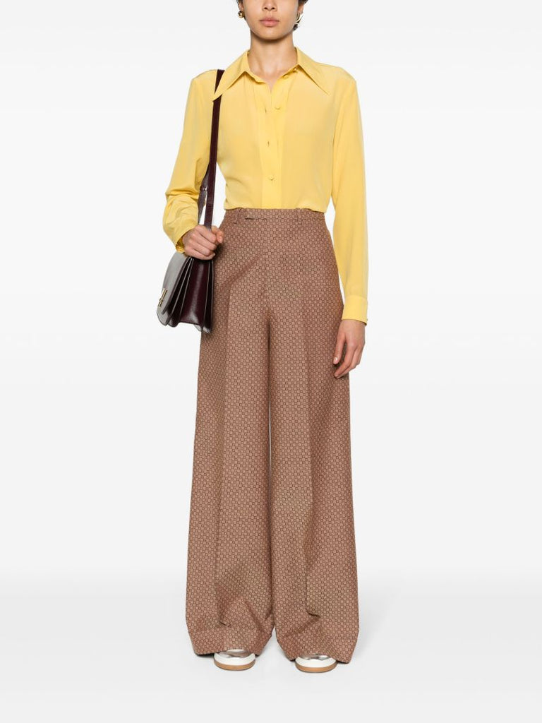 Yellow Long-sleeve Silk Shirt