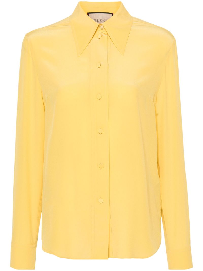 Yellow Long-sleeve Silk Shirt