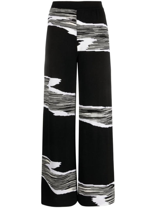 Black Wool Wide-leg Trousers