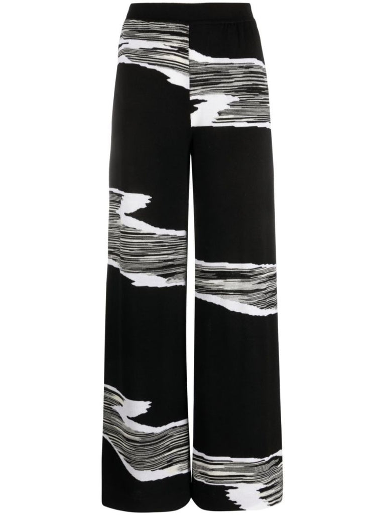 Black Wool Wide-leg Trousers