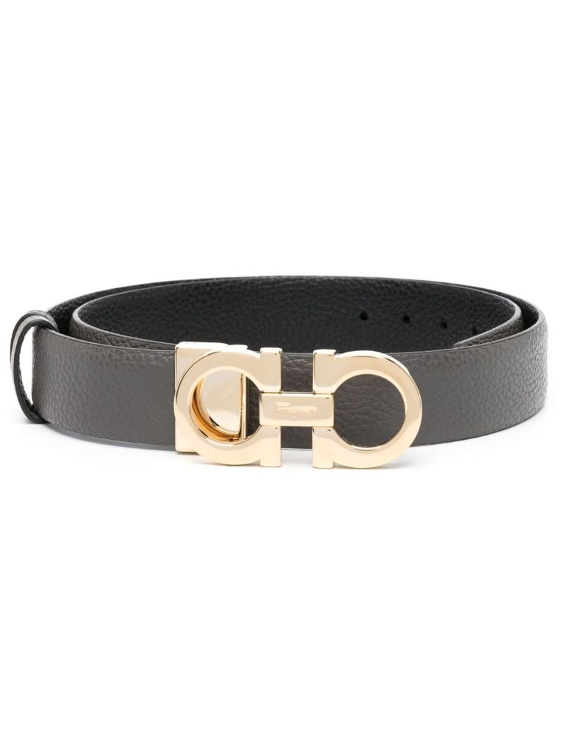 Grey Gancini Reversible Leather Belt