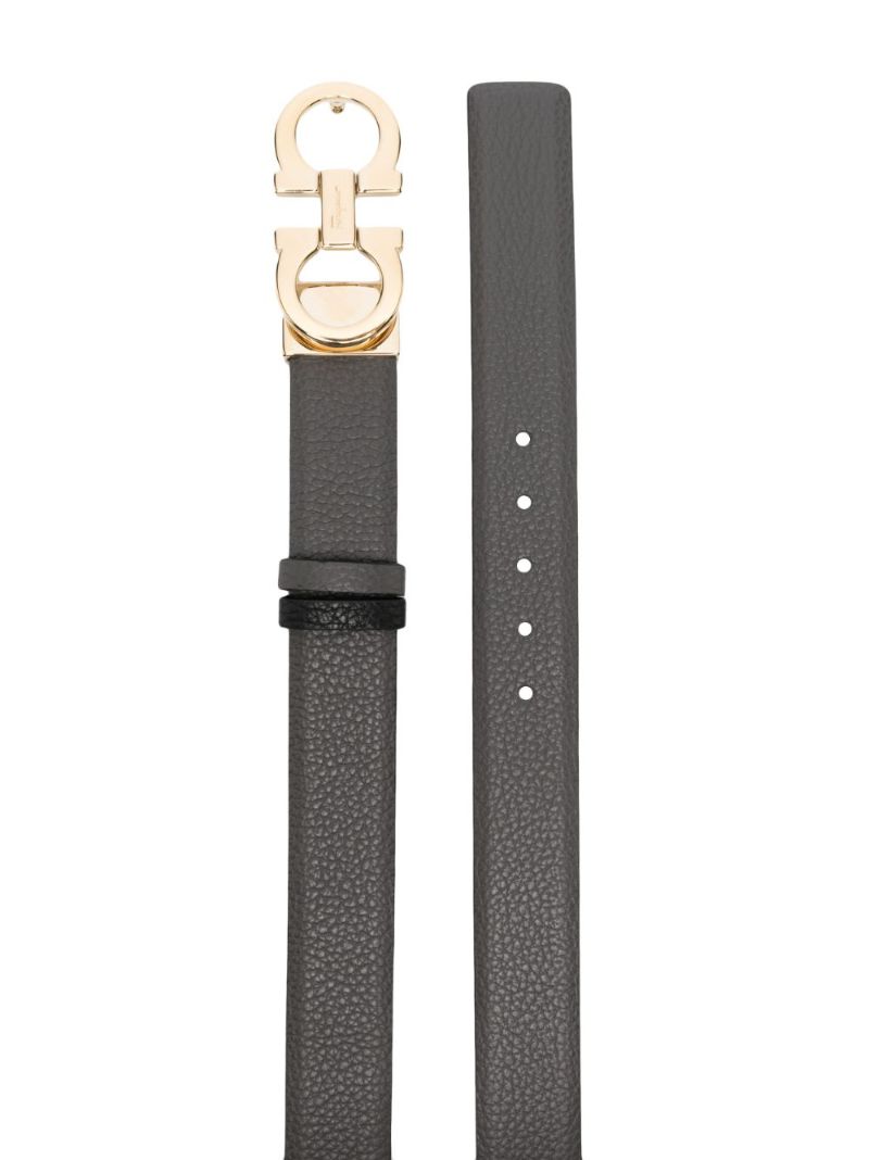 Grey Gancini Reversible Leather Belt