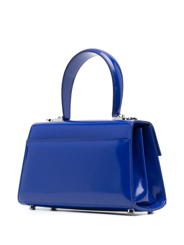 Blue Mini Leather Top Handle Bag