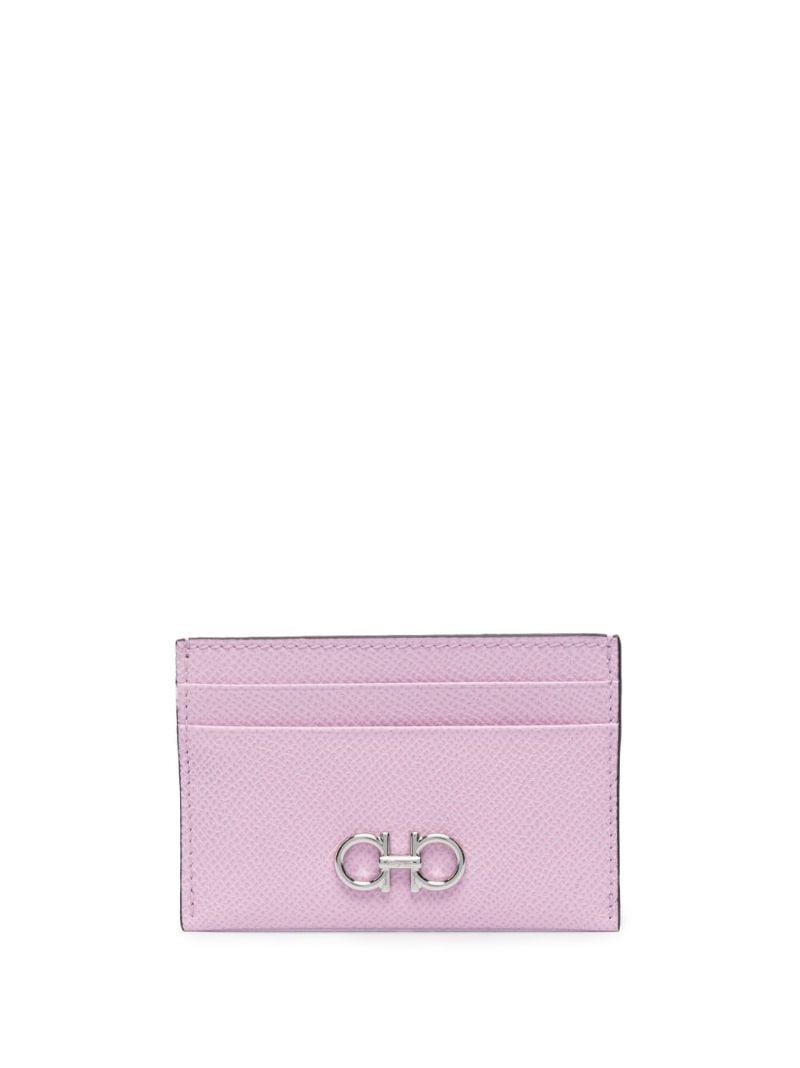 Pink Leather Gancini Card Holder