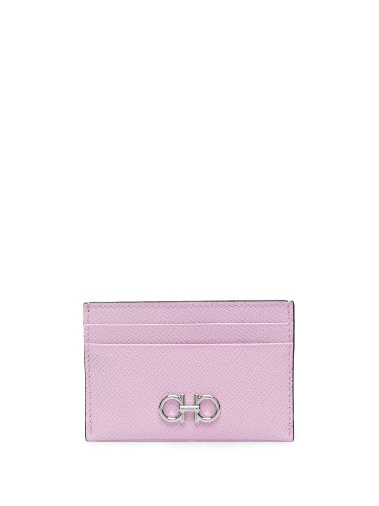 Pink Leather Gancini Card Holder