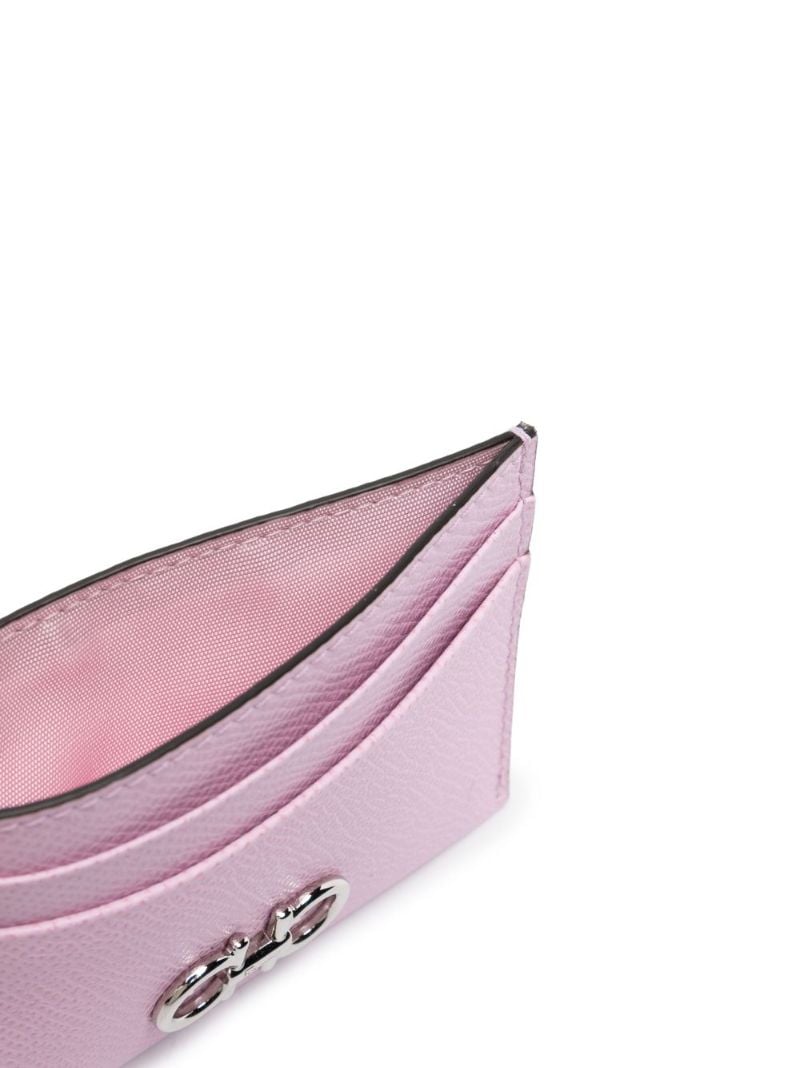 Pink Leather Gancini Card Holder