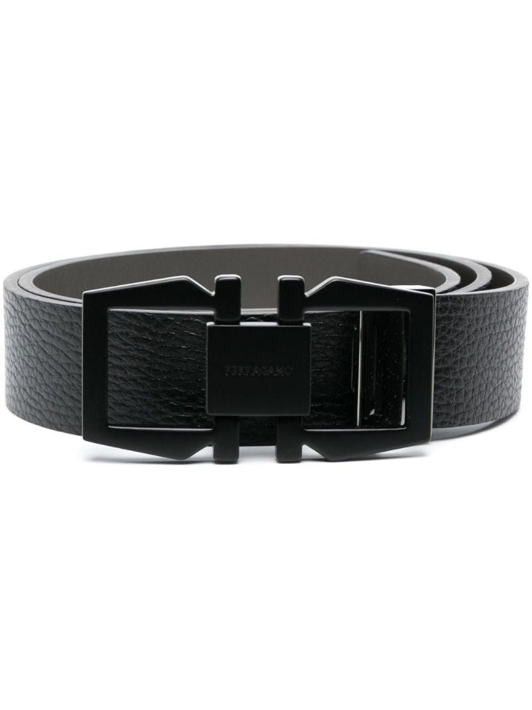 Black Vanity Reversible Leather Belt