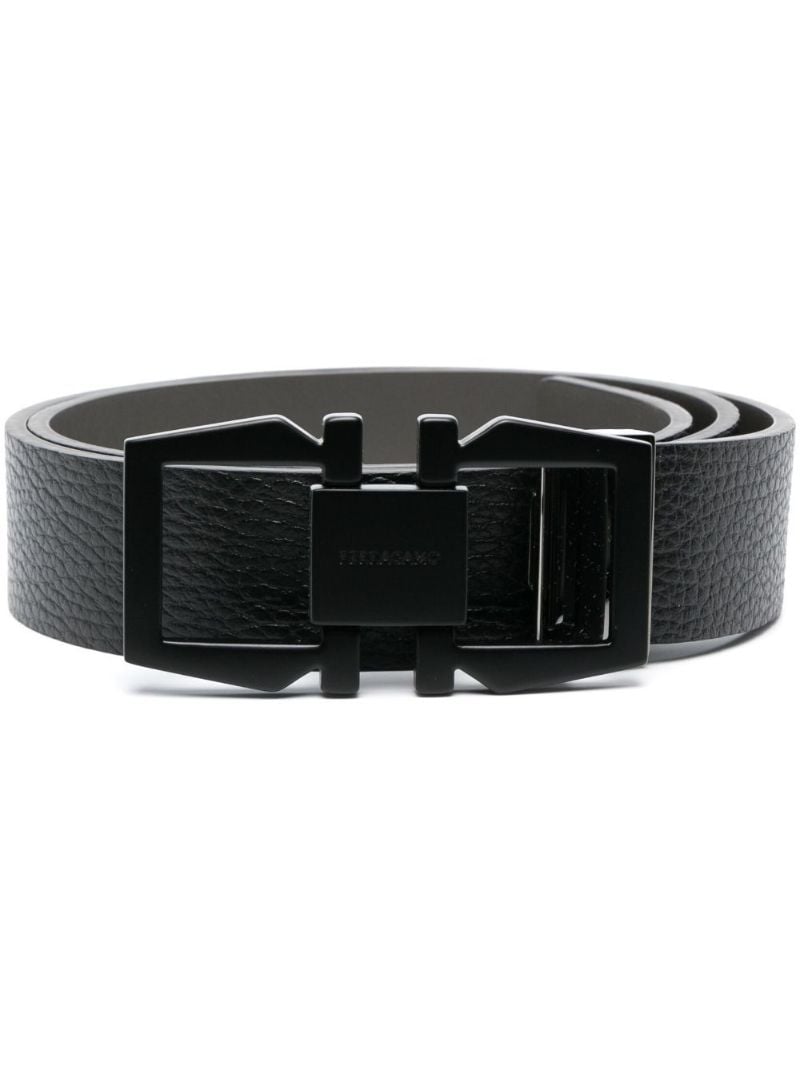 Black Vanity Reversible Leather Belt
