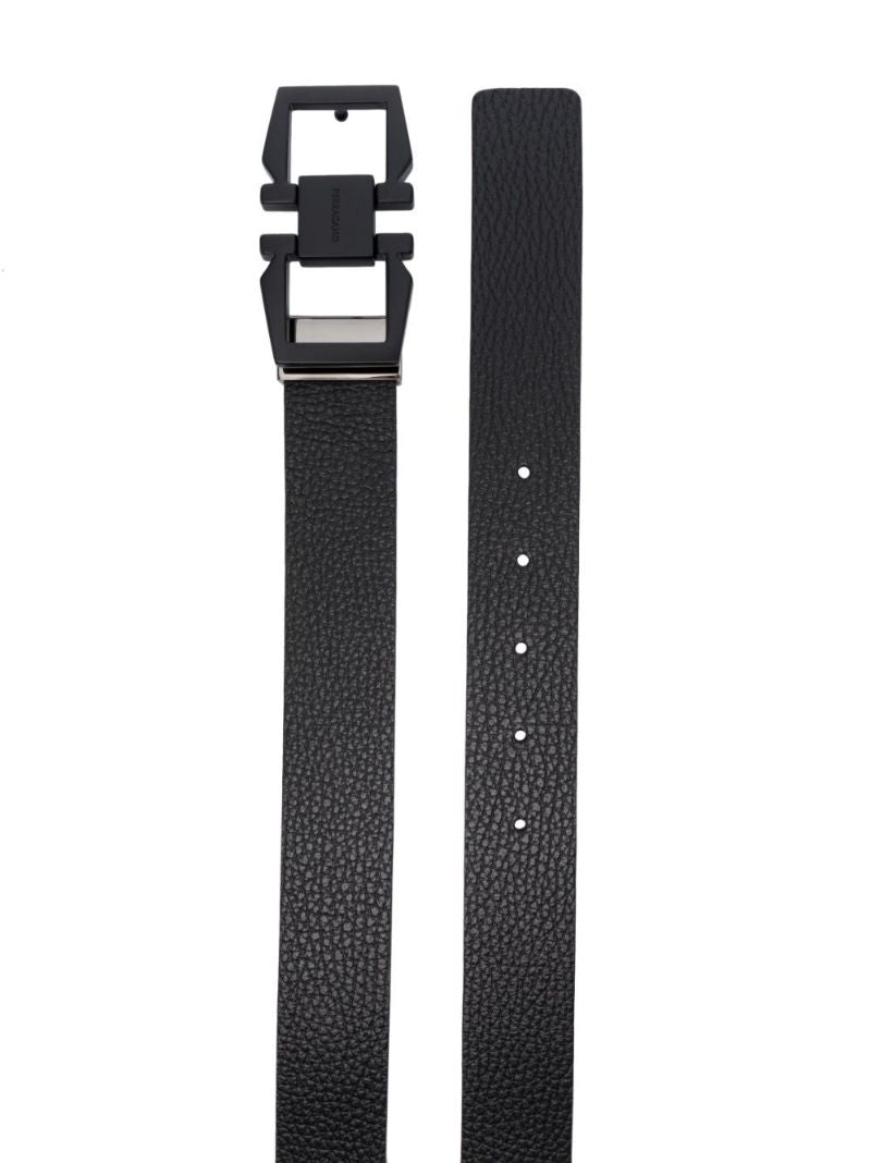 Black Vanity Reversible Leather Belt