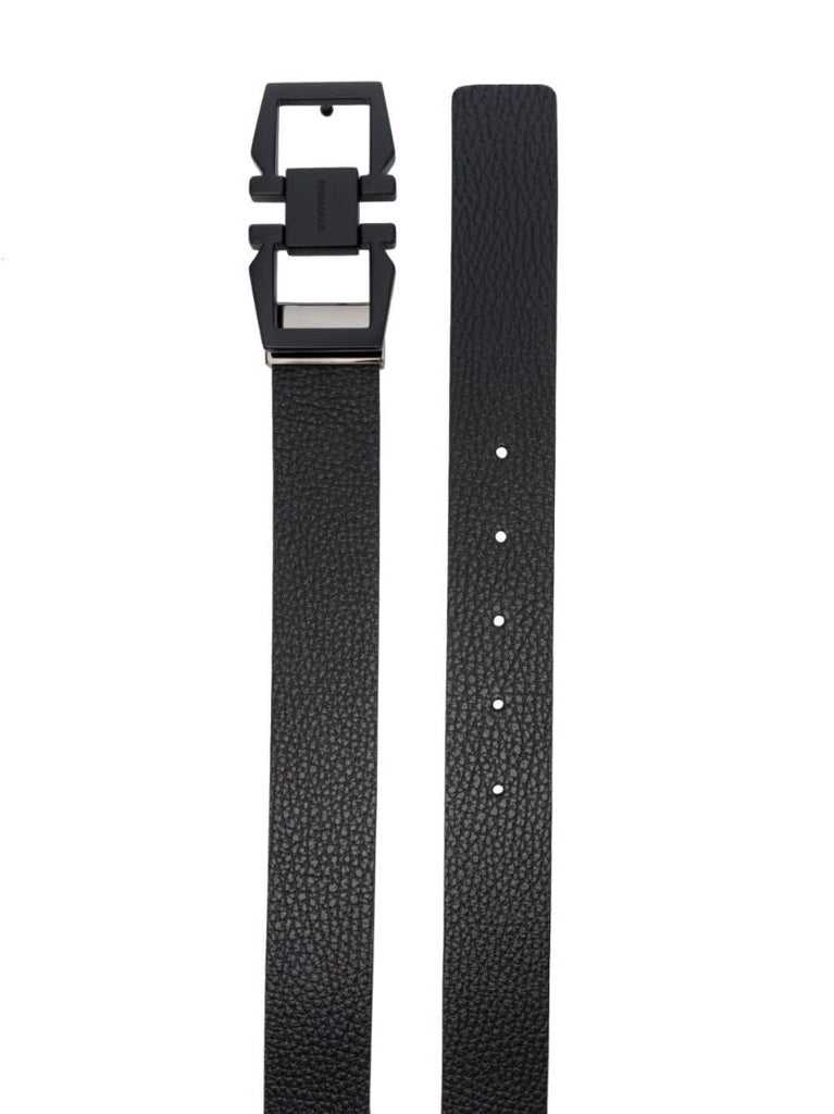 Black Vanity Reversible Leather Belt