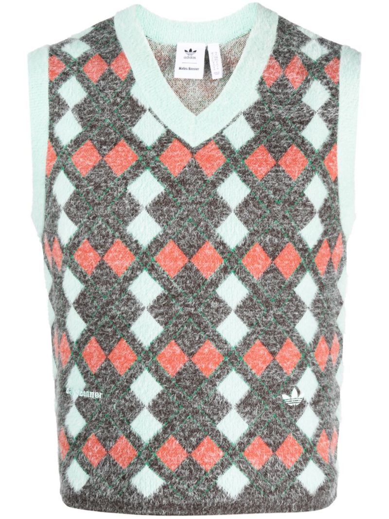 Multicolour Argyle Knit Vest