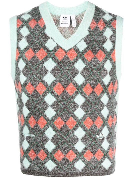 Multicolour Argyle Knit Vest
