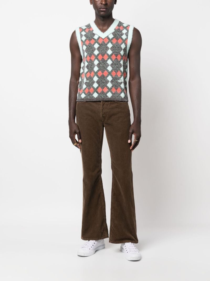 Multicolour Argyle Knit Vest