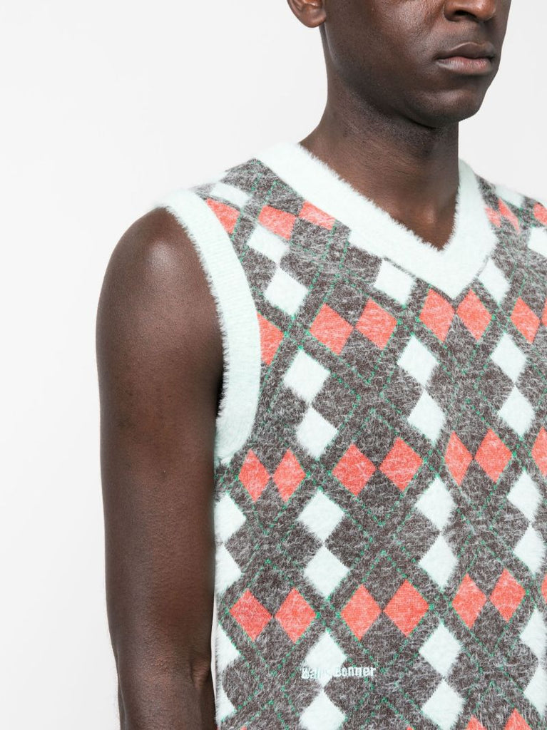 Multicolour Argyle Knit Vest