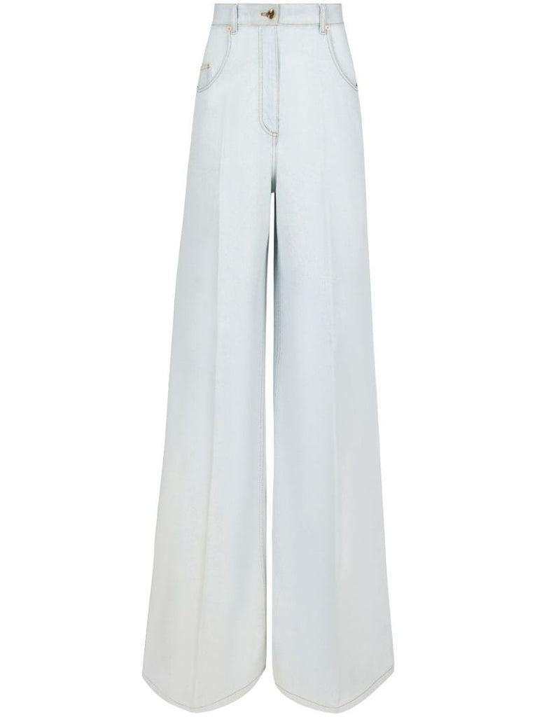 Blue High-rise Flared Jeans