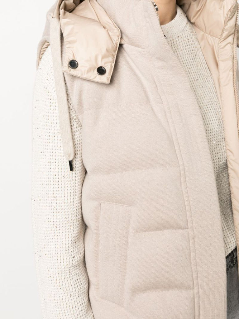 Neutral Reversible Hooded Gilet