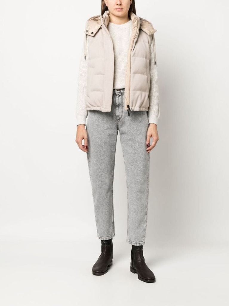 Neutral Reversible Hooded Gilet