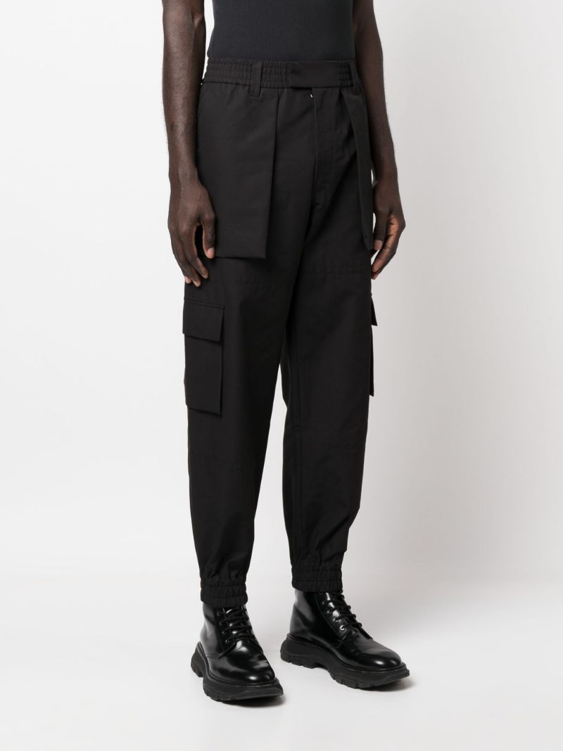 Black Cotton Cargo Trousers